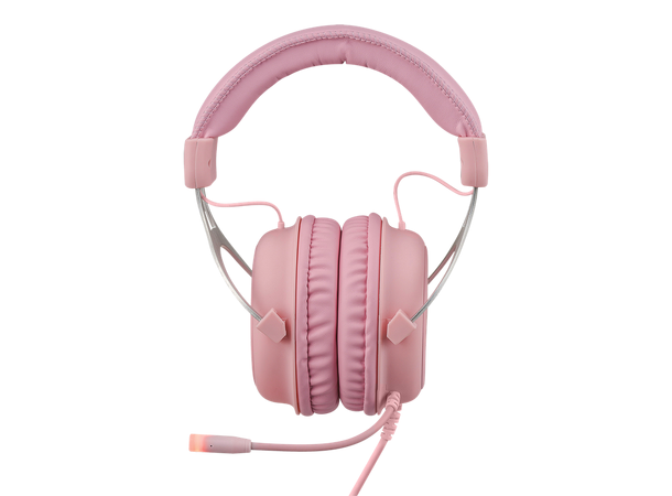 DELTACO GAMING Headset Rosa Kablet, 2,1m, 2x 3,5mm, 1x USB-A 