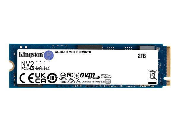 Kingston NV2 2TB PCIe NVMe Gen 4 M.2 SSD opptil 3500MB/s les, 2800MB/s skriv 