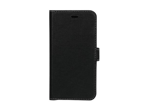 Lommebokdeksel til iPhone XR Magnetisk bakdeksel, lær, svart 