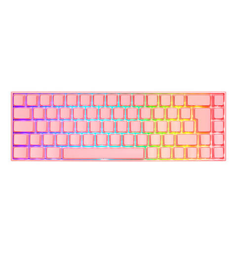 DELTACO GAMING Tastatur Trådløs 65% Nordic Layout, RGB, Rosa