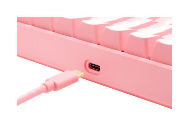 DELTACO GAMING Tastatur Trådløs 65% Nordic Layout, RGB, Rosa 