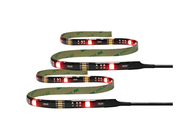 GAMING RGB LED strip 2x50cm, 12 farger, 4 moduser,16 RGB Led 