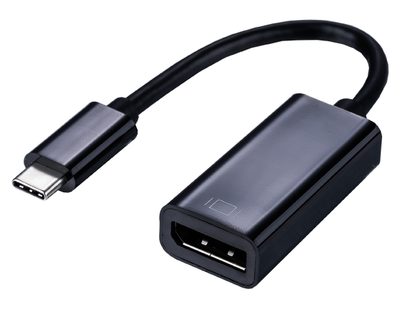 USB C 3.1 til Displayport Hun adapter Gen 1, 4k@30Hz, Sort 5cm kabel 