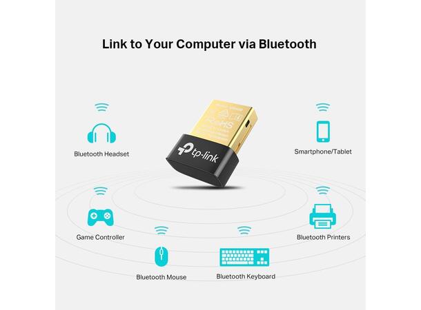 Avansert Bluetooth 4.0 USB-adapter: Driverfri, Nano-størrelse