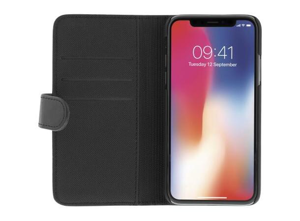 Lommebokdeksel til iPhone Xs Max Magnetisk bakdeksel, svart, PU Leather 