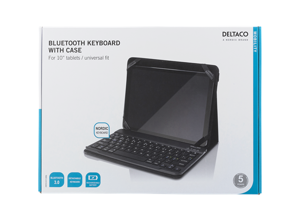 Tastaturdeksel til nettbrett For opp til 10" nettbrett, Bluetooth 