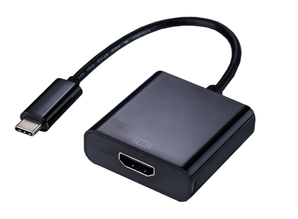 USB C 3.1 til HDMI Hun adapter Gen 1, 4Kx2K@30Hz , Sort 20cm kabel 