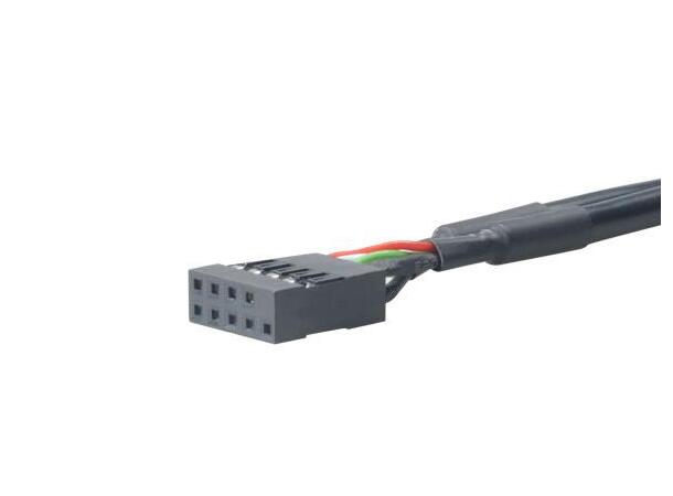 Akasa IDC20 19-Pin til IDC10 9-Pin Kabel 10cm, IDC20 hann til ID10 hunn 