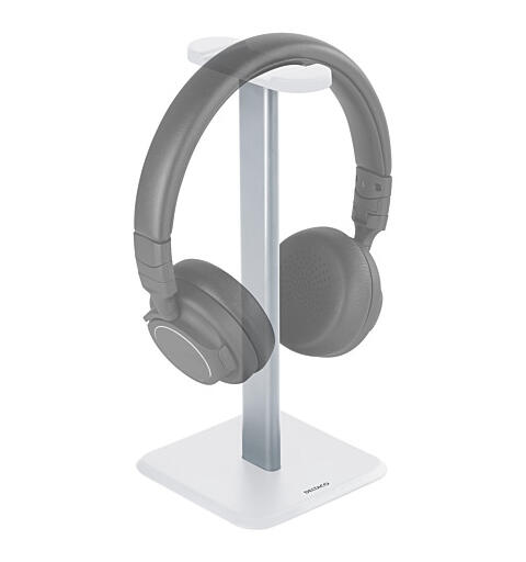 Deltaco headset stativ Anti skli, aluminium, hvit