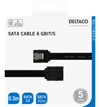 SATA kabel 30 cm sort SATA 3.0, 6Gbps