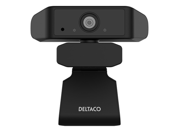 DELTACO OFFICE 2K Webcam 3.6MP CMOS, 2460x1440, 30fps, mic, sort