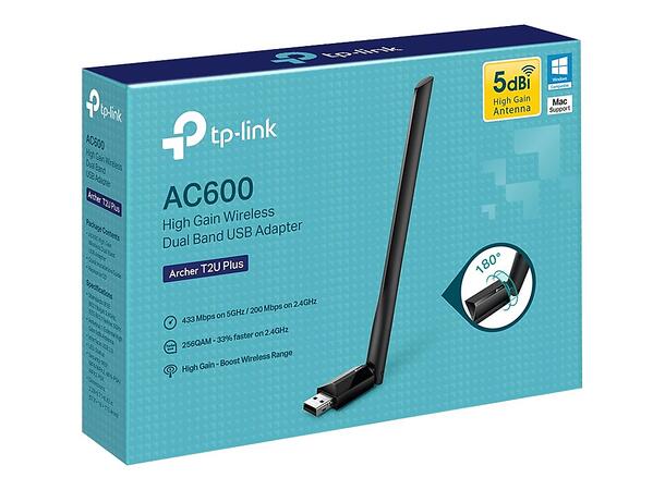 TP-LINK AC600 High Gain USB WiFi Adapter 600Mbps, 802.11b/g/n, 802.11a/n/ac 5 GHz 