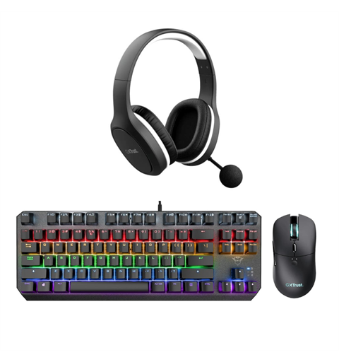 Trust Gaming Pakke TKL Tastatur, mus og trådløst headset