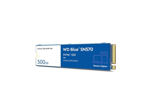 WD Blue SN570 M.2  NVMe SSD 500GB opptil 3500MB/s les, 2300MB/s skriv 