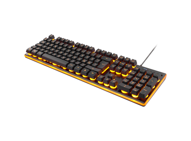 DELTACO GAMING tastatur USB, membranbrytere, oransje belysning 