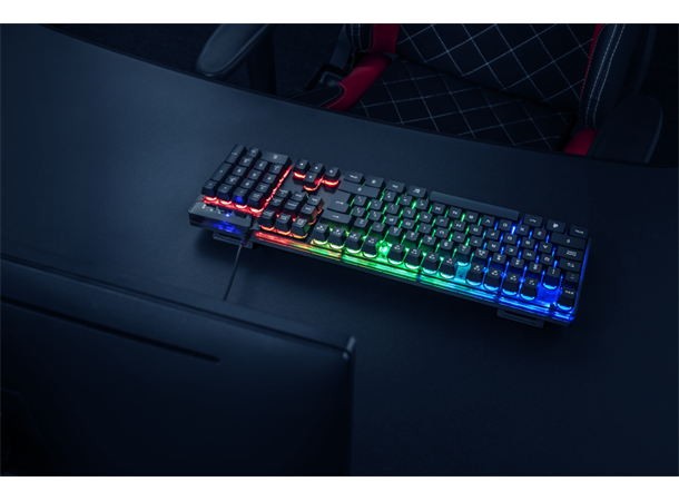 TRUST GXT 835 AZOR Gaming Tastatur USB, Membran taster, RGB, Nordisk