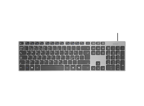 DELTACO Lavprofil Tastatur Full størrelse, USB