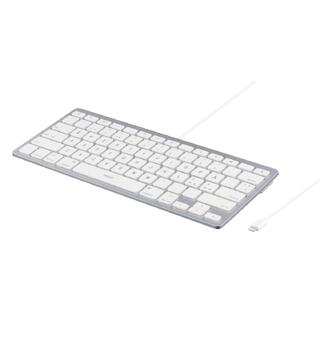 Lightning-tastatur for iOS-enheter MFi, 0,4m, nordisk layout, hvit/sølv