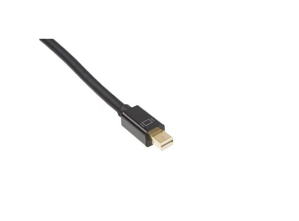 MiniDP til Displayport kabel 2m (sort) 4K60Hz, 3D Video, PVC 