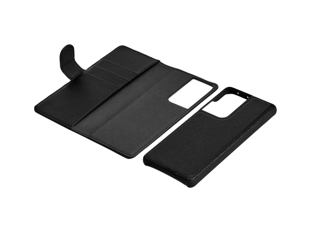 Samsung S21 Ultra  Lommebokdeksel Magnetisk bakdeksel, svart, PU lær