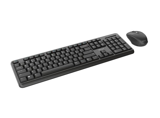 Trust TKM-350 trådløst tastatur og mus Nordisk, 12 multimediaknapper, USB