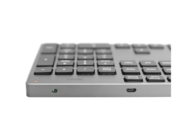 DELTACO Trådløst Tastatur USB-mottaker, innebygd batteri 