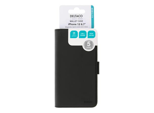 iPhone 12 Pro Max lommebokdeksel Magnetisk bakdeksel, svart 