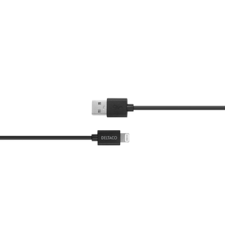 USB-A til Lightning kabel 2 meter Sort Made for iPhone, iPad (MFi)