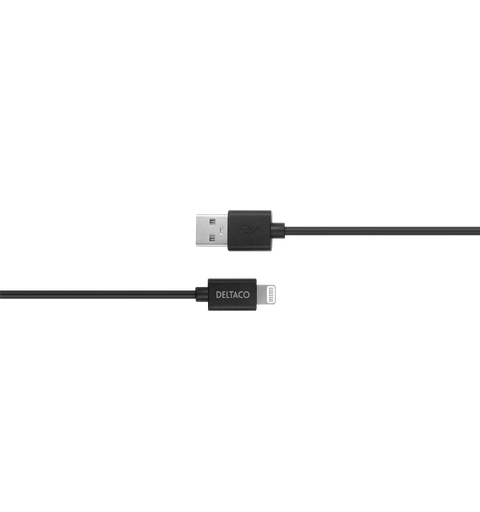 USB-A til Lightning kabel Sort 2 meter USB-A til Lightning kabel Sort