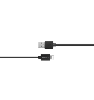 USB-A til Lightning kabel Sort 2 meter USB-A til Lightning kabel Sort