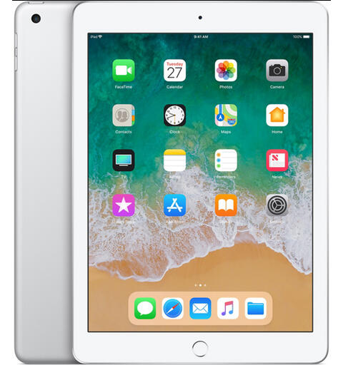 Apple iPad 9.7, 128GB, Silver Gen 6 (2018), Wifi+4G,Litt mer brukt (C)
