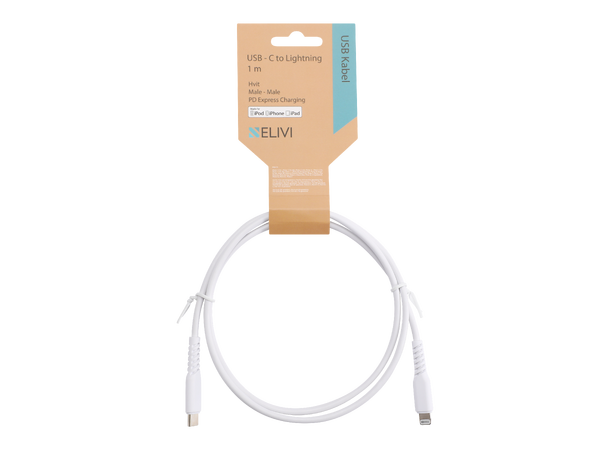 Elivi Lightning til USB C-kabel 1 m Hvit 