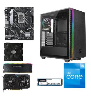 PC i deler - Core i5 / RTX 3050 GTX 1650,Core i5-12400, 16GB, 500GB NVMe