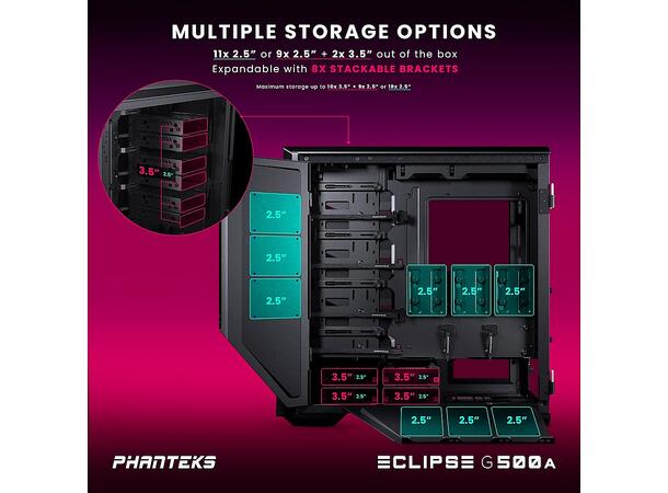 Phanteks Eclipse G500A DRGB Mid Tower ATX, Micro ATX, Mini ITX, E-ATX*