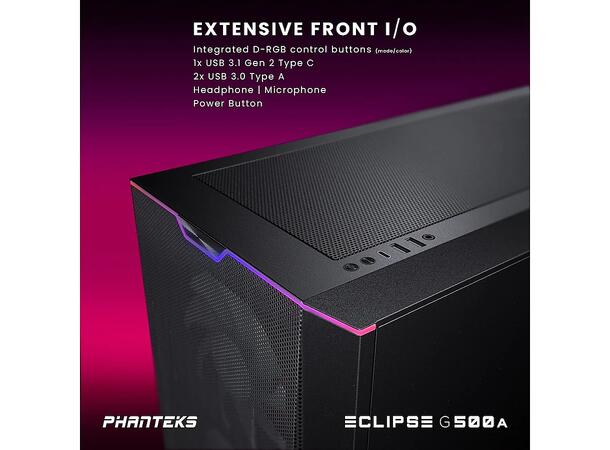 Phanteks Eclipse G500A DRGB Mid Tower ATX, Micro ATX, Mini ITX, E-ATX*
