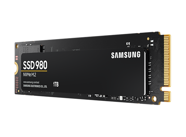 Samsung 980 M.2 NVMe SSD 1TB opptil 3500MB/s les, 3000MB/s skriv