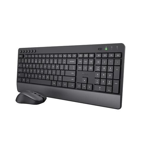 Trust TKM-450 trådløst tastatur og mus USB, nordisk layout, stille taster
