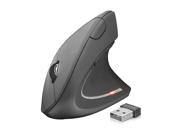 Trust Verto trådløs ergonomisk mus USB 2.0, 1600 DPI, 10m rekkevidde