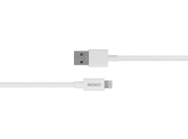 USB-A til Lightning kabel 0,5 meter Hvit Made for iPhone, iPad (MFi)