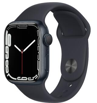 Apple Watch Series 7 41mm Svart Midnight Sport Band, GPS, Grade C